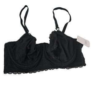 Auden Women's Black Lace Bralette  Size 38C No Padding Bras
